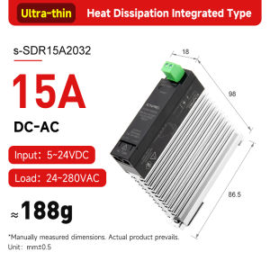 ENMG | ENMG SDR25A2032 Solid State Relay SSR 25A 5/12/24VDC Control 220VAC Load DIN Rail Mount Optocoupler Isolation Enhanced Heat Diss