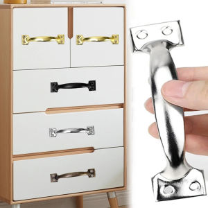 4/6 Inches Vintage Barn Door Handles Cabinet Wooden Door Pulls with Screw Iron Sliding Pull Knob Cupboard Furniture Hardware Set