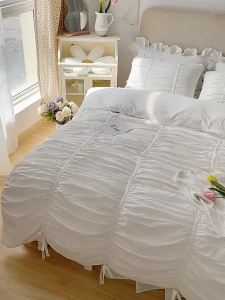 2pcs Korean Pleated Pillowcase Washed Cotton Room Sleeping Pillowcase Sofa Cushion Cover Home Bedroom Room Decoration 베개커버 베개커버