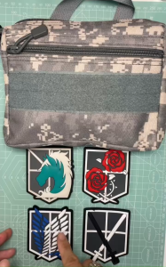 [Hỏa Tốc TPHCM] Patch_Velcro Cao Su in 3D PVC dán lên quần áoBalo in Anime Attack on Titan