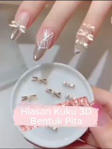 Sweet Bow 3D Nail Accessories Aksesoris Hiasan Kuku Nail Art 3 Dimensi Ballet Ribbon Nail Jewelry (1 PCS / SATUAN)