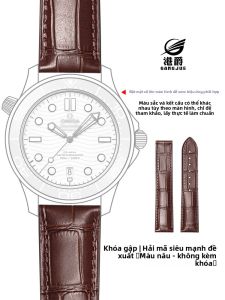 GANG JUE | Dây đeo đồng hồ da thật Omega Original cho nam và nữ Dây đeo đồng hồ Omega Sea Horse Super霸 Butterfly Fly 20m dành cho phụ nữ