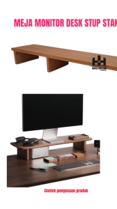 MEJA MONITOR KOMPUTER KAYU STAND MONITOR KAYU MINIMALIS ESTETIK LEBAR 20cm