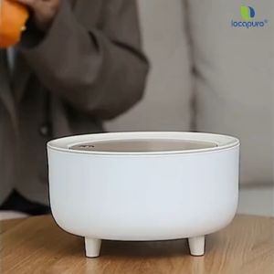 Locapure Home Office School Small Plastic Desk Trash Can with Cover