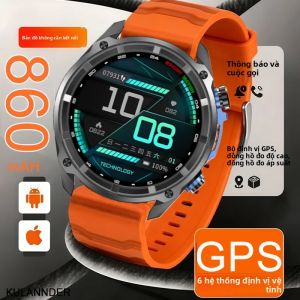Đồng Hồ Thông Minh GPS 2025 Dành Cho Nam Với Bộ Nhớ 4GB Chức Năng Xem Video Khả Năng Chống Nước 50m Khi Bơi Kính Sapphire Kiểu Dáng Quân Sự Thể Thao Dây Đeo Thông Minh