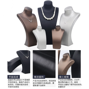 ขาตั้งจอแสดงผลเครื่องประดับหนังขัดเงาคุณภาพสูงสำหรับสร้อยคอภาพเหมือนคอรุ่นเครื่องประดับจอแสดงผลอุปกรณ์ประกอบฉากจอแสดงผล