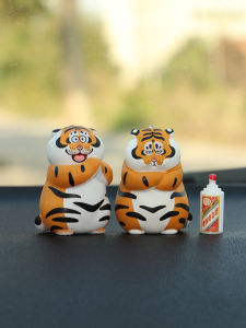 Car Decorations Cute Little Tiger Fat Tiger Male Driver Automobile Interior Accessories Playful Tiger Lucky Charm Decoration