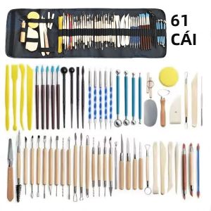 Bộ Dụng Cụ Điêu Khắc Đất Sét Gốm 5-61 Món Kèm Hộp Đựng Dùng Cho Gốm Sứ Polymer Bộ Dụng Cụ Khắc Bằng Thép Không Gỉ Gỗ Nhựa
