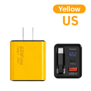 OLAF | Sạc GaN 65W Với Màn Hình Kỹ Thuật Số Sạc Nhanh USB & Type-C PD 20W + 22.5W Cáp Type-C Bộ Chuyển Đổi Điện Thoại Cho iPhone & Điện Thoại Di Động 15-17