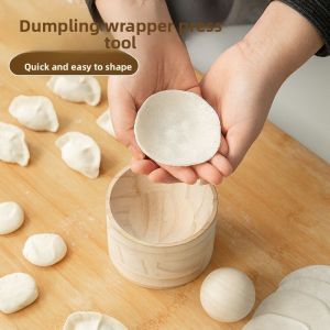 New round Wooden Dumpling Maker Kitchen Home Use Non-Stick Dumpling Skin Rolling Tool Easy to Clean Cooking Appliance