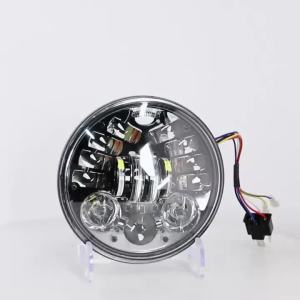 Đèn Pha LED Tròn 575 Inch Màu Đen Dành Cho Harley Honda Shadow VT 600 700 750 1100 VTX 1300 1800 Phụ Kiện Chiếu Sáng Xe Máy