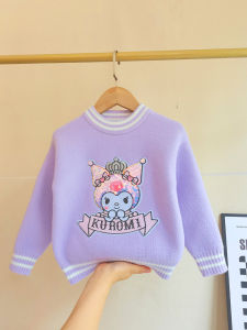 Girls Knitted Sweater round Neck Cartoon Design Childrens Clothing Autumn Winter New Style Korean Version Long Sleeve Kids Sweater