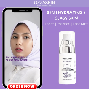 Ozzaskin 3in1 Hydrating & GLASSKIN Toner Essence Face Mist - Cerahkan Wajah dan Kulit Glowing