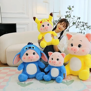 gấᴜ Bông Heo Đội Mũ Stick Xanh Heo Cosplay Stick Xanh Hàng Cao Cấp Mềm Mại Siêu Cute Lợn Mũ Stick