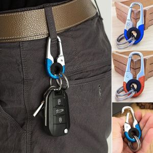 Stainless Steel Key Holder Car Keychain Keyring Men Key Chain Camping Climbing Connect Buckle Personalized Keychains for Men