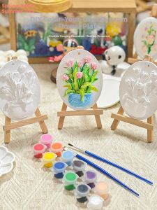 DIY Handmade Tulip 3D Relief Artwork Desktop Decorations
