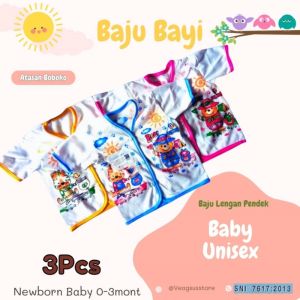 6Pcs Baju Bayi Baru Lahir Lengan Pendek Boboko Karakter - Pakaian Bayi Newborn 0-3 Bulan - Vegasus Store