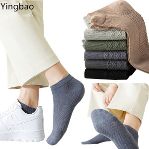 Yingbao Mens Ankle Socks Cotton Low Cut Comfort Casual Short Thin No Show Mesh Summer Sock