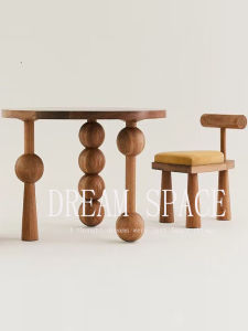 Modern Vintage Creative Irregular Carved Round Dining Table