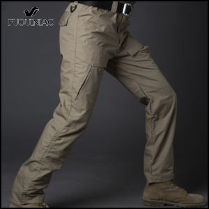 ผู้ชายยืดหยุ่นและกางเกงกันน้ำสำหรับเล่นกีฬากลางแจ้งกางเกงชุดกีฬาสไตล์ยุทธวิธีทางทหารเหมาะสำหรับเดินป่ากลางแจ้งเดรสเปิดไหล่ข้างเดียว