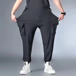 plus Size Mens Loose Fit Thin Sport Pants Breathable Warm Cotton Work Trousers Comfortable Running Clothing Casual Long Trousers