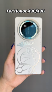 Honor X9B X9A X9C Case Honor X9C Smart Fun and funny Doraemon Matte Hard Shockproof Case With Camera Lens Protecotr IMD Luxury Plating Button ins style Phone Cover