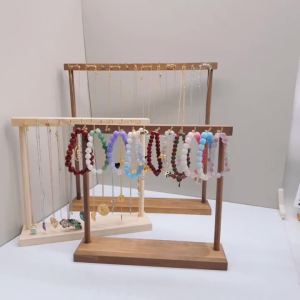 Giá Đỡ Trưng Bày Đồ Trang Sức Bằng Gỗ Nguyên Khối Móc Treo Dây Chuyền Bông Tai Vòng Tay Vòng Cổ Để Bàn