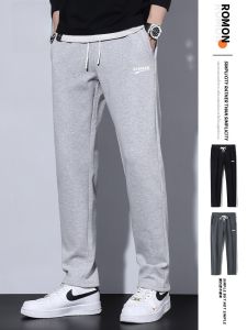 ROMON | กางเกงขายาวผู้ชายทรงหลวมขาตรงยืดหยุ่นใส่สบาย