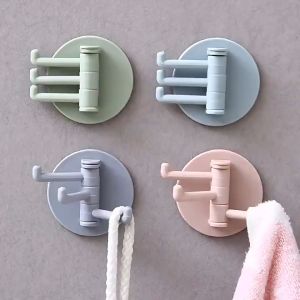 Móc treo đồ dán tường 3 nhánh xoay 180 độ tiện dụng móc treo tường tự dính móc treo đồ nhà bếp phòng tắm móc dính tường mắc áo gắn tường-NIEVE
