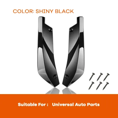 Universal Car Rear Bumper Lip Diffuser Splitter Spoiler Scratch Protector Black Carbon Fiber Rear Lip Wrap Angle Splitters 2pcs