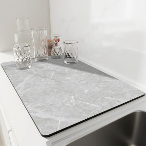Kitchen Countertop Absorbent Mildew-Proof Mat Soft Diatom Ooze Countertop Desktop Tableware Drying Coaster Wash Basin Water Draining Pad