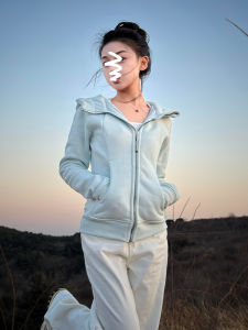 SUHUIQIAN | Slim Fit Hooded Korean Style Waist Shaping Jacket