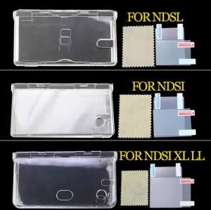 1Set Plastic Clear Crystal Shell Skin Case Cover For DSL NDS Lite NDSL For DSi NDSi XL LL Console W/ Screen Protective Film