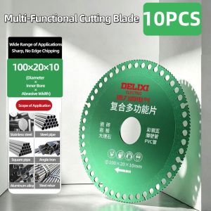 deli | 100mm Brazed Diamond Saw Blade Cutting Disc 20mm Steel Metal Stone Cast Iron Steel Reinforcement Aluminum 1/2/5pcs