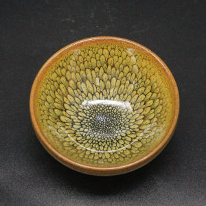 ถ้วยชาเซรามิกหัวเข็มขัดสีเหลืองกระต่าย ถ้วยเจ้าของ ปากเรียบ ถ้วยชาชั้นสูง ถ้วยเดี่ยว อุปกรณ์ตักน้ำชาแบบจีน