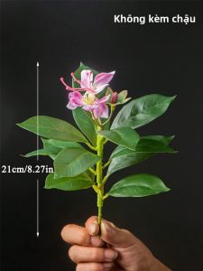 Cây Hoa Giả Azalea 21-40cm Cây Cao Su Giả Lá Cọ Nhiệt Đới Cây Sung Giả Có Hoa Cây Xanh Nhựa Dùng Trang Trí Nhà Cửa