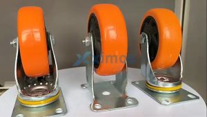 Xximos Caster Wheel(S) Orange Caster Wheel 1.5 Inch-5 Inch With Brake And Fixed (Pushcart Trolley Wheel) Heavy Duty