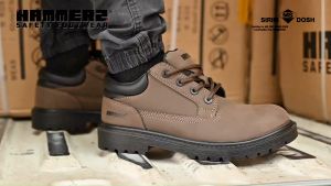 HAMMER2 HM2-221 SIRIM DOSH Safety Working Footwear Shoe Boot Brown 4.5" Low Cut Lace Up Kasut Keselamatan 安全 工业 工作 鞋子 靴子 棕色 鞋带
