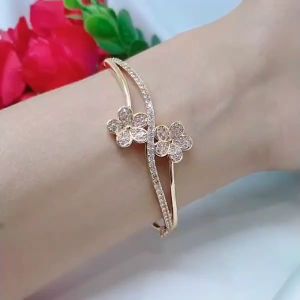 Gelang Tangan Bangle Wanita Perhiasan Aksesoris Fashion Lapis Emas Anti Karat R6-7F