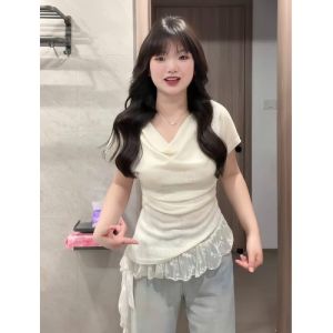 AIYITI | Bộ Áo Thun Dây Ren Đẹp Size Lớn