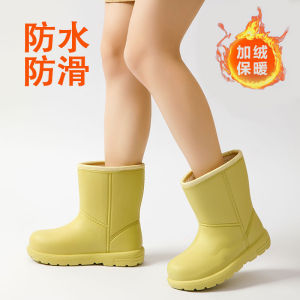 Giày Bốt Đi Tuyết Chống Trượt Lót Lông Cừu Mùa Đông Ấm Áp Cho Trẻ Em Chống Thấm Nước Thời Trang Giày Đi Mưa Cho Cả Nam Và Nữ