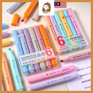 ONNI Highlighter Pen Triangle Stick 6in1 Macaron Color Highlighter Set Morandi Marker Journal Art Pen Stationery