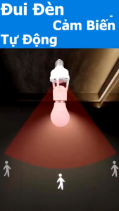 Đui Đèn Cảm Ứng Hồng Ngoại E27 - Tiện Lợi Tiết Kiệm Điện Tự Động Bật Tắt!