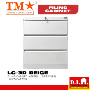 Do It Home TM LC-3D Beige Filing Cabinet Lateral 3-Drawer