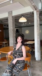 ชุดเซ็ต 2 ชิ้น ชิ้นขายาวลายช้าง เสื้อเล่นช้างผูกอก ผูกโบว์ได้ สาวอวบใส่ได้ (ช้างมงคล) เสื้อเซ็ตขายาวสาวอวบ ป้าย Sheeny