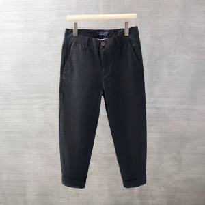 New Mens Casual Cotton Pants Vintage Washed Straight Leg Nine-Tenths Trendy Loose Fit Spring Autumn Seasonal Fashion