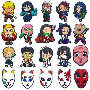 Bandai | Bandai 20pcs set Demon Slayer series Shoe Charms Shoes Decoration Accessorie for Bubble Slides Clogs Sandals Buckle Party gift