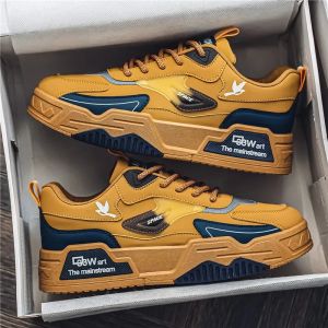 Mens Summer Shoes New Leather Casual Trainers for Spring and Summer Junior Trainer Stylish Round-toe Trainers zapatillas hombre