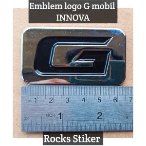 Emblem logo G mobil INNOVA warna CHROME sudah lengkap dengan perekat nya car aksesoris Kendaraan
