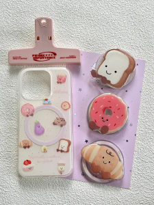 Cute Jellycat Bread Magnetic Double Layer Apple 13 14 15 pro Max Full Cover iPhone Case Protective Shell Female Style Anti-Fall